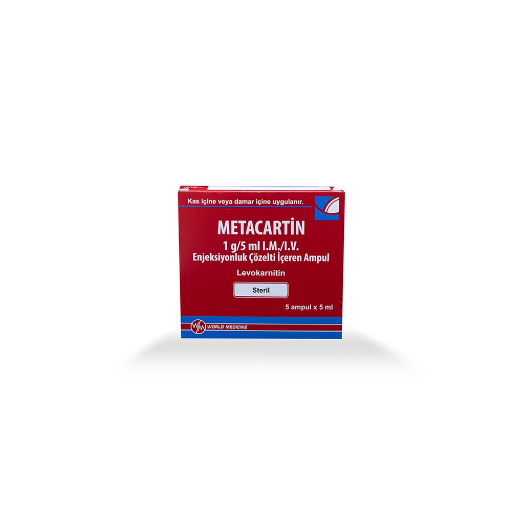 [007030012] METACARTIN - L CARNITINE - 1G / 5ML - 5 X 5 ML AMPULE - WORLD MEDICINE