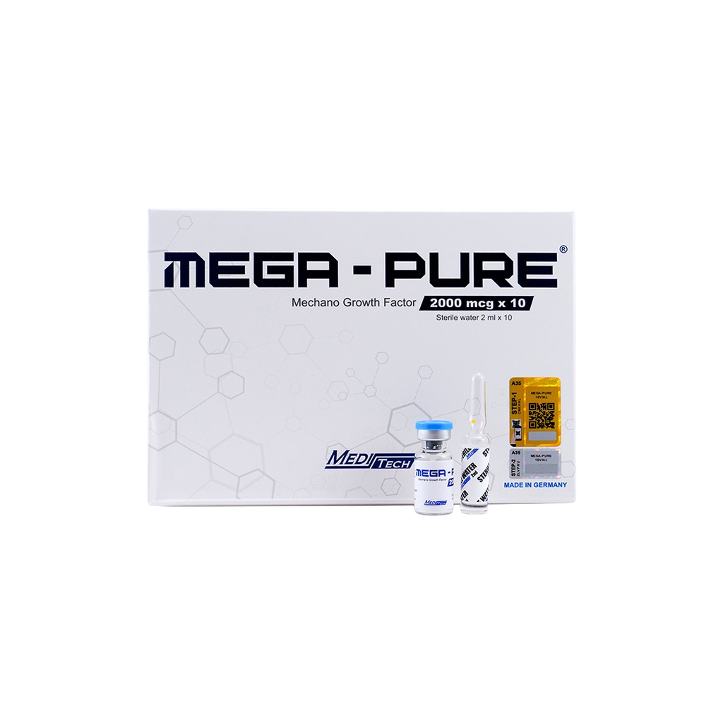 [010120047] MEGA-PURE  - Mechano Growth Factor (2-8 C) - 2 MG / VIAL - 10 VIALS - Meditech Pharmaceutical