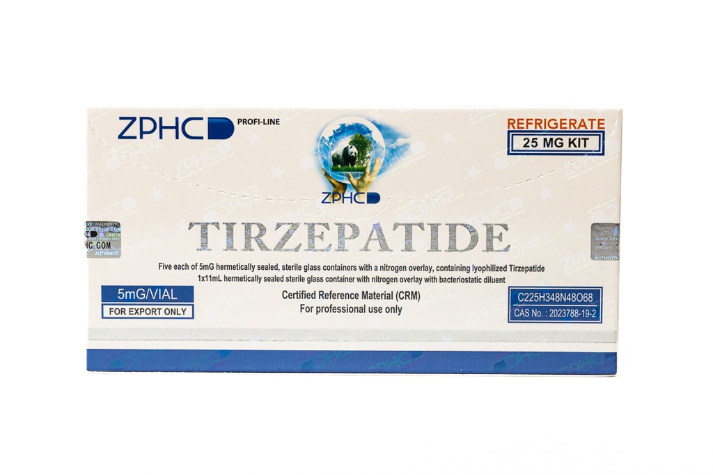 [002090101] Tirzepatide 25 MG KIT - (2-8 C) - 5 MG / VIAL - 5 VIALS - ZPHC PHARMA