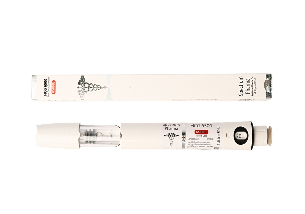 [004070056] HCG Pen - Human chorionic gonadotrophin - 6500 IU / Pen - Dual chamber cartridge 1.3 ML PEN - Spectrum PHARMA