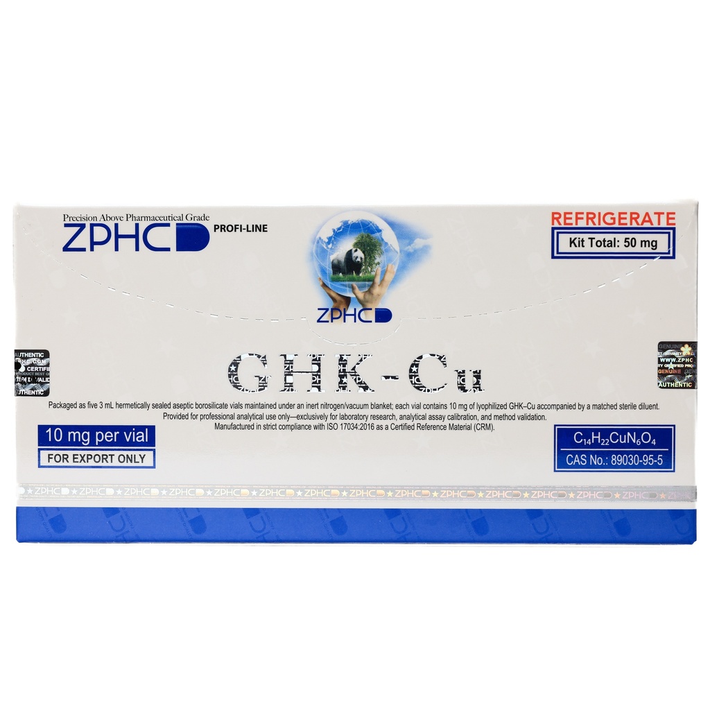 [002070154] GHK-Cu 50mg - (2-8 C) - 10 MG / VIAL - 5 VIALS - ZPHC PHARMA