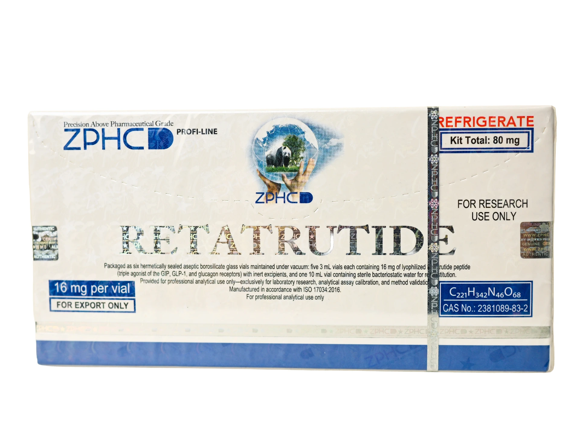[002100227] RETATRUTIDE 80 MG KIT - 16 MG / VIAL - 5 VIALS - ZPHC PHARMA